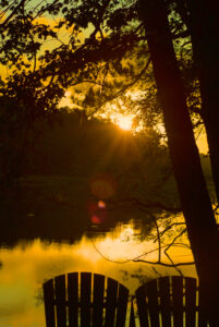 Sunrise over the dock at Casa Blue Heron